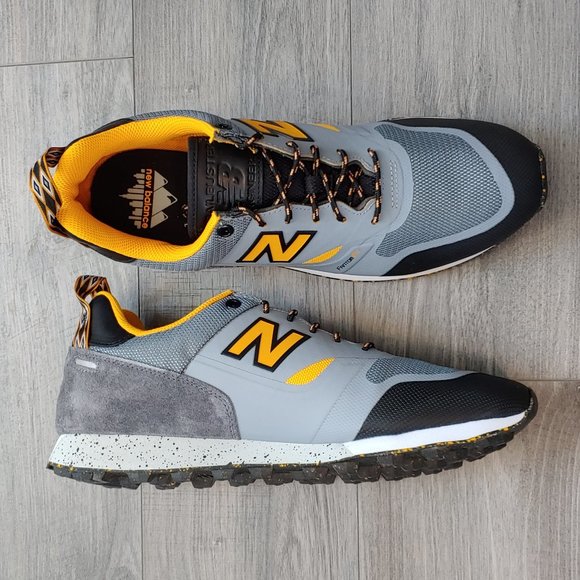 Brand New Men's New Balance Trailbuster Grey Chromatic Yellow Running Shoes 11.5 - Picture 5 of 12